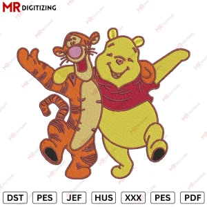 Pooh and tiger Embroidery design
