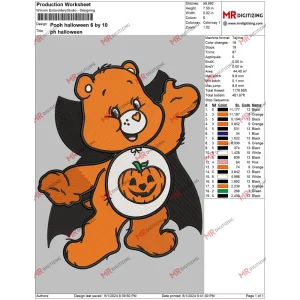 Pooh halloween 6 by 10