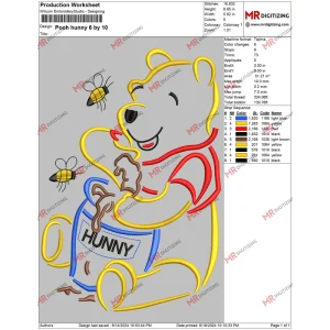 Pooh hunny 6 by 10