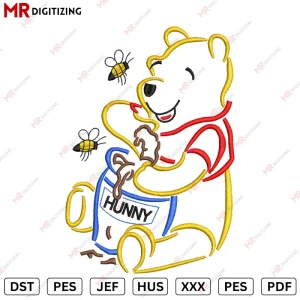 Pooh hunny Embroidery design