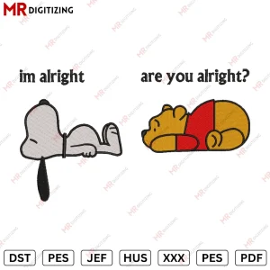 Pooh x Snoopy Embroidery design