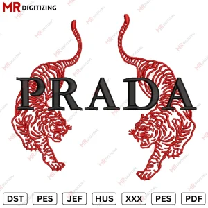 Prada Tigers pooh Embroidery design