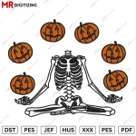 Pumpkins Skelton Halloween Embroidery design