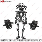 Skelton Gym Halloween Embroidery design