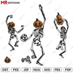 Skelton Pumpkins Halloween Embroidery design