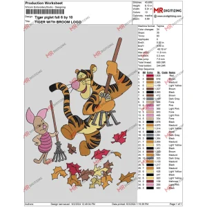 Tiger piglet fall 6 by 10