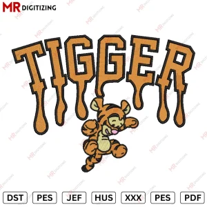 Tigger Dripp pooh Embroidery design