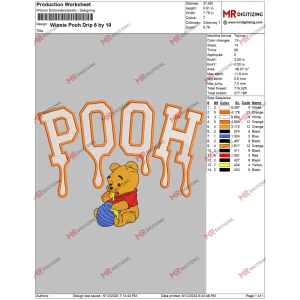 Winnie Pooh Drip 6 by 10