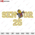 SENIOR 25 Pooh Graduation Embroidery Design