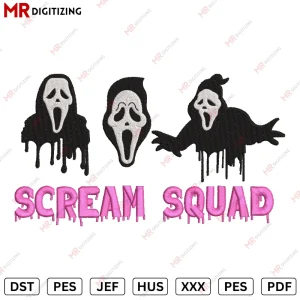 Scream Squad Halloween Embroidery design