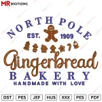 Gingerbread North pole Embroidery design