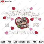 Disneyland Carll & Ellie Valentine's Day Embroidery design