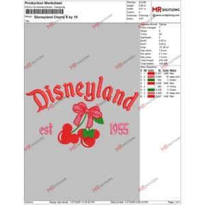 Disneyland Cherry 6 by 10