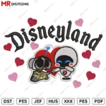 Disneyland Eve and wall e Valentine's Day Embroidery design