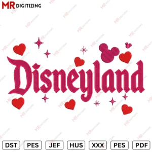 Disneyland Hearts u1 Embroidery design