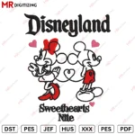 Disneyland Micky Minnie g4 Valentine's Day Embroidery design