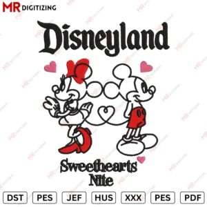 Disneyland Micky Minnie g4 Valentine s Day Embroidery design