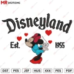 Disneyland Minnie kiss Valentine's Day Embroidery design