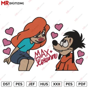 Goofy Roxanne Love Valentine s Day Embroidery design