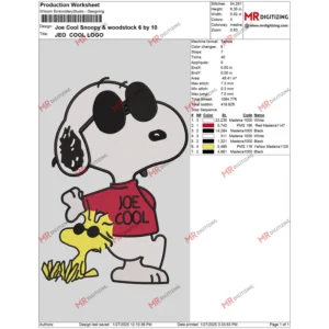 Joe Cool Snoopy & woodstock 6 by 10