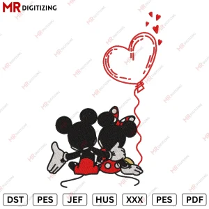 Mickey Minnie Love Valentine s Day Embroidery design