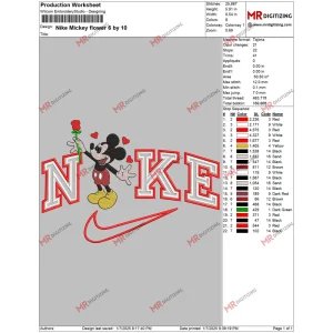 Nike Mickey flower 6 by 10