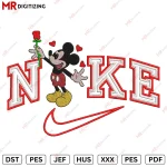 Nike Mickey flower Valentine's Day Embroidery design