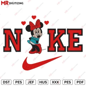 Nike Minnie heart v7 Valentine s Day Embroidery design