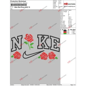 Nike Red Rose 6 by 10