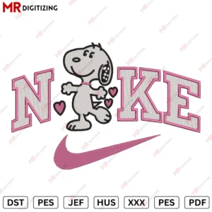 Nike Snoopy u2 Embroidery design