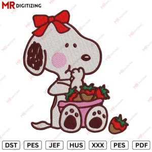 Snoopy Strawberry Embroidery design