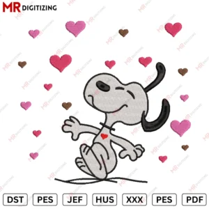 Snoopy hearts U1 Embroidery design