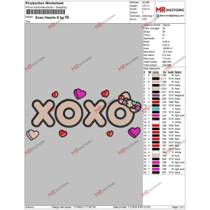 Xoxo Hearts 6 by 10