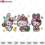 3 Hello kitty Easter Embroidery design