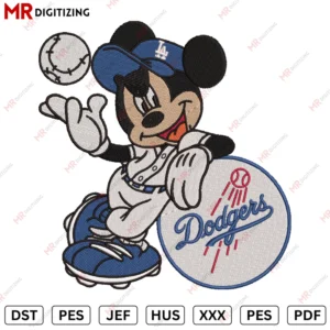 Dodgers Mickey v2 Embroidery design