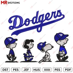 Dodgers Snoopy v2 Embroidery design