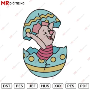 Egg Piglet Easter Embroidery design