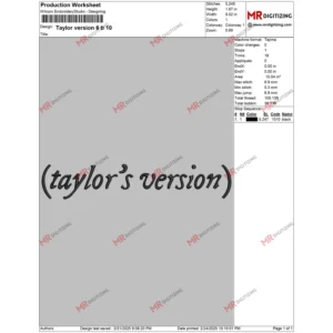 Taylor version 6 b 10