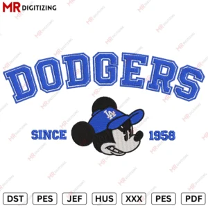 Dodgers Mickey Embroidery design