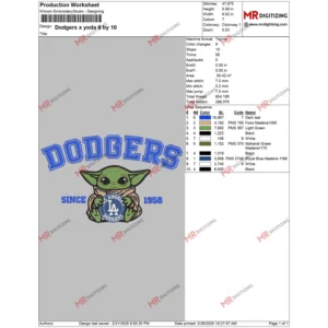 Dodgers x yoda 6 by 10