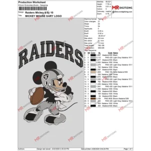 Raiders Mickey 6 by 10