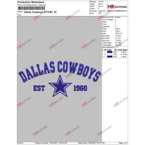 Dallas Cowboys V7 6 BY 10