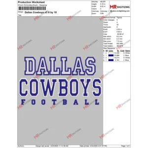Dallas Cowboys v3 6 by 10