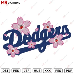 Dodgers Flowers Embroidery design