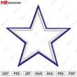 Dallas star Applique Embroidery design