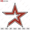 Astros Star Embroidery design