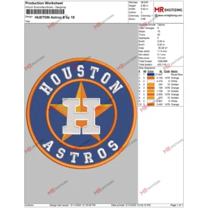 HUSTON Astros 6 by 10