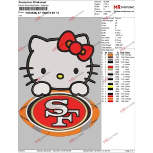 Hellokitty SF 49ers 6 BY 10
