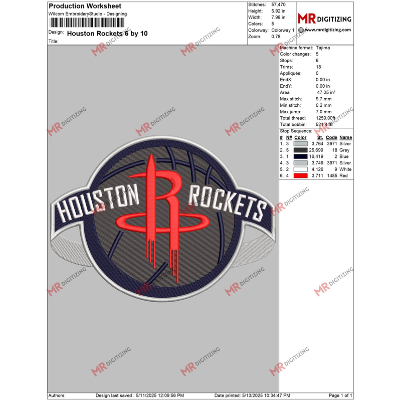 Houston Rockets 6 by 10