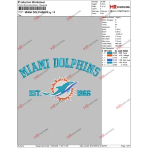 MIAMI DOLPHINS 6 by 10